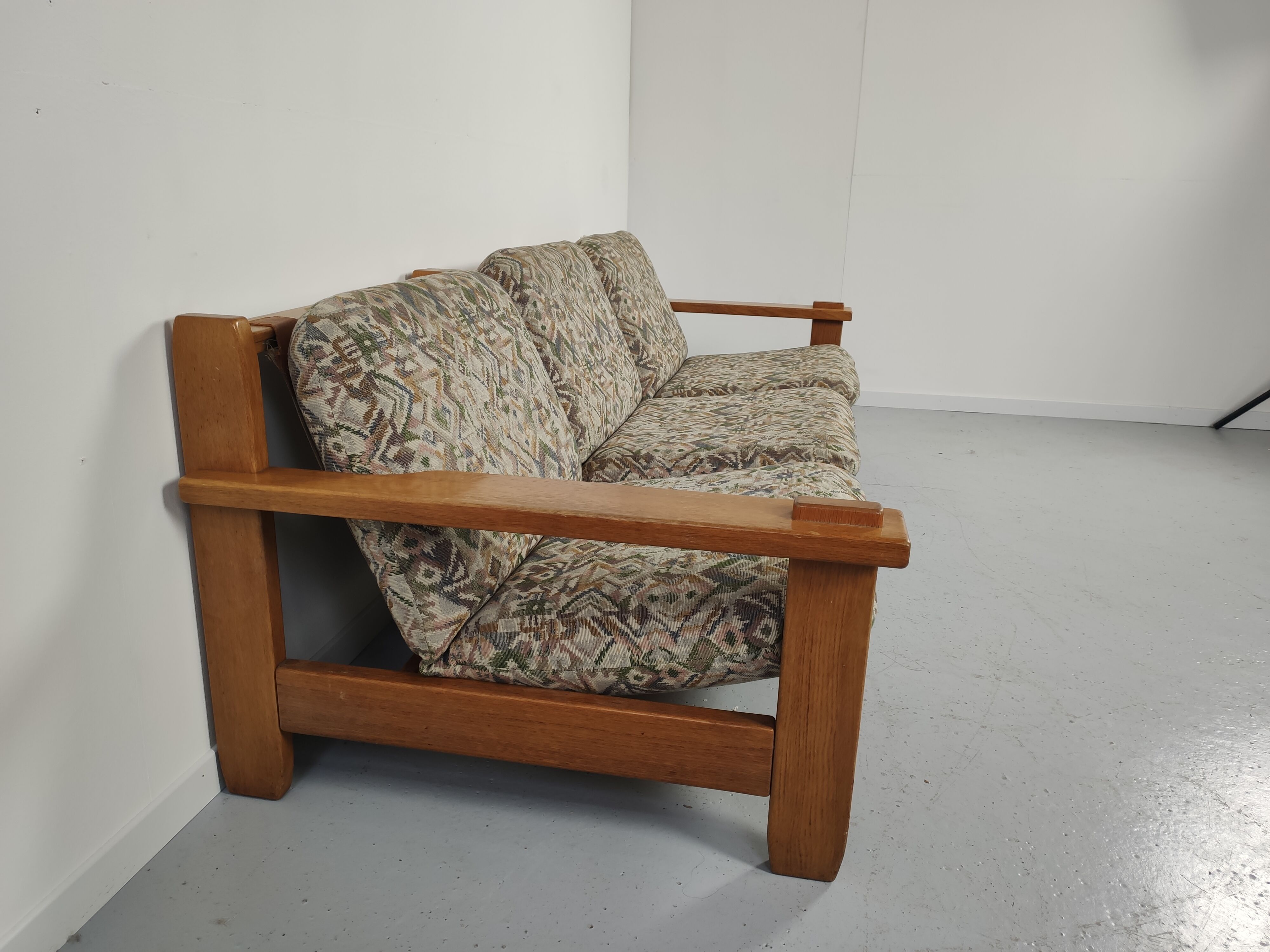 3-Seater vintage sofa modular Aztec motif