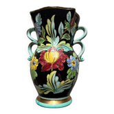 Large vase Art Monaco vintage 50s-60s – hand-painted floral decoration