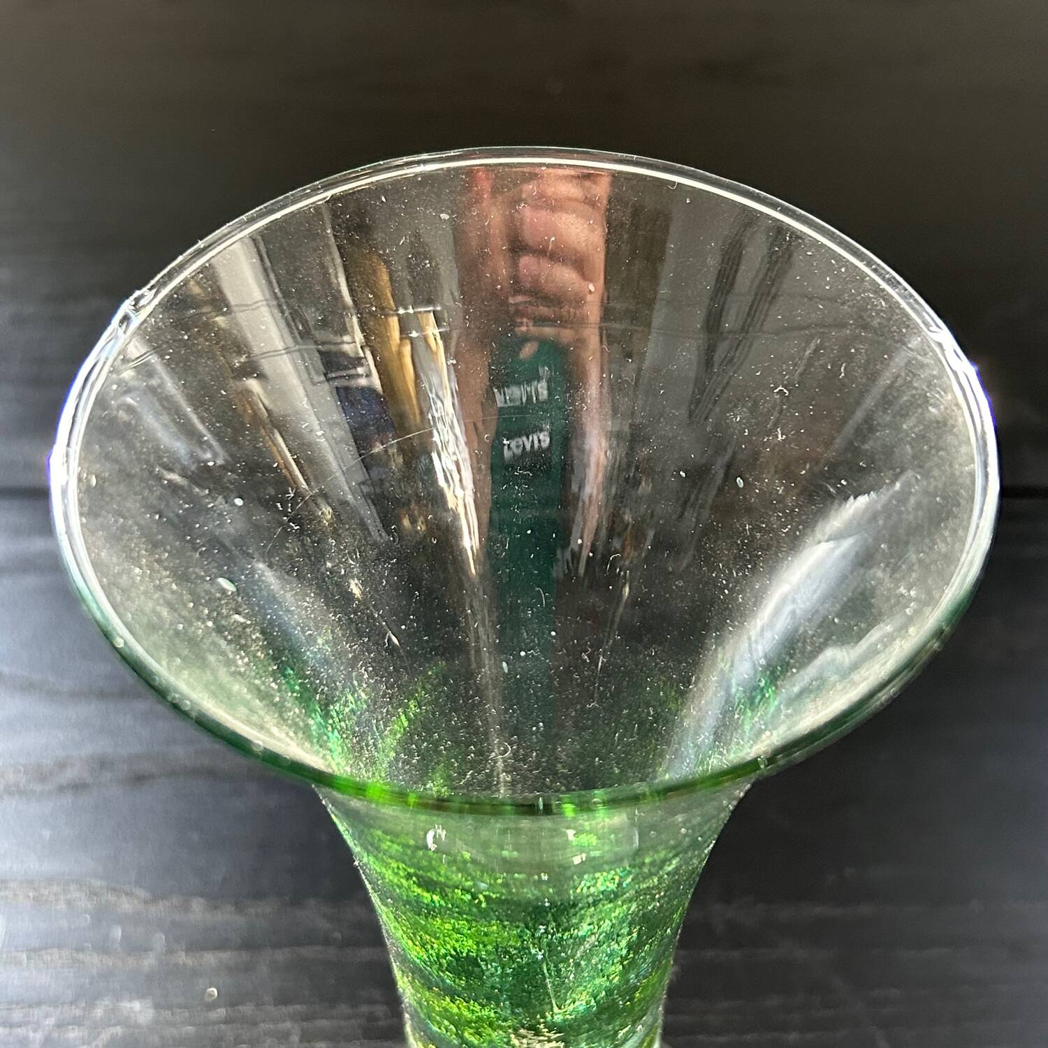 Old thick glass vase