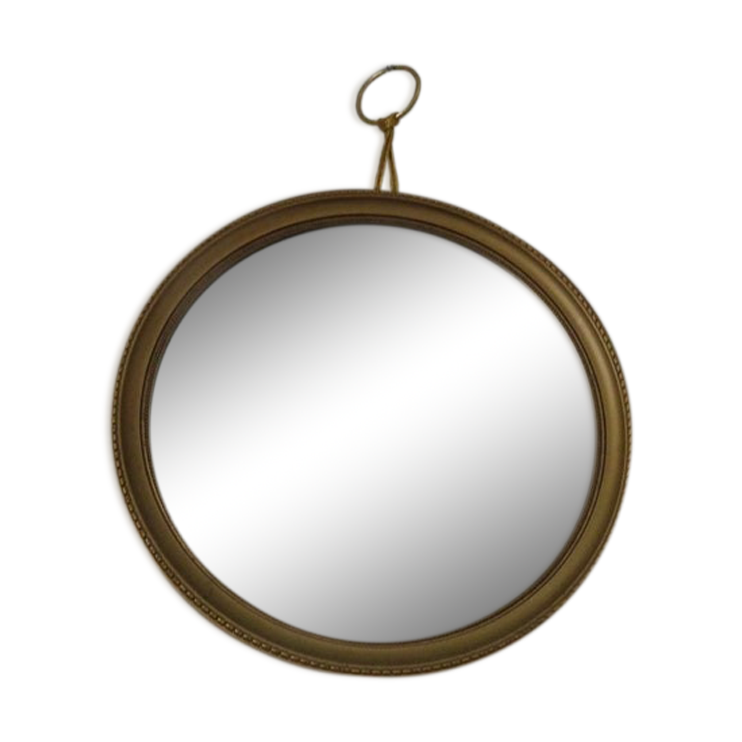 Round mirror gilded wall 60s 70s 23 cm