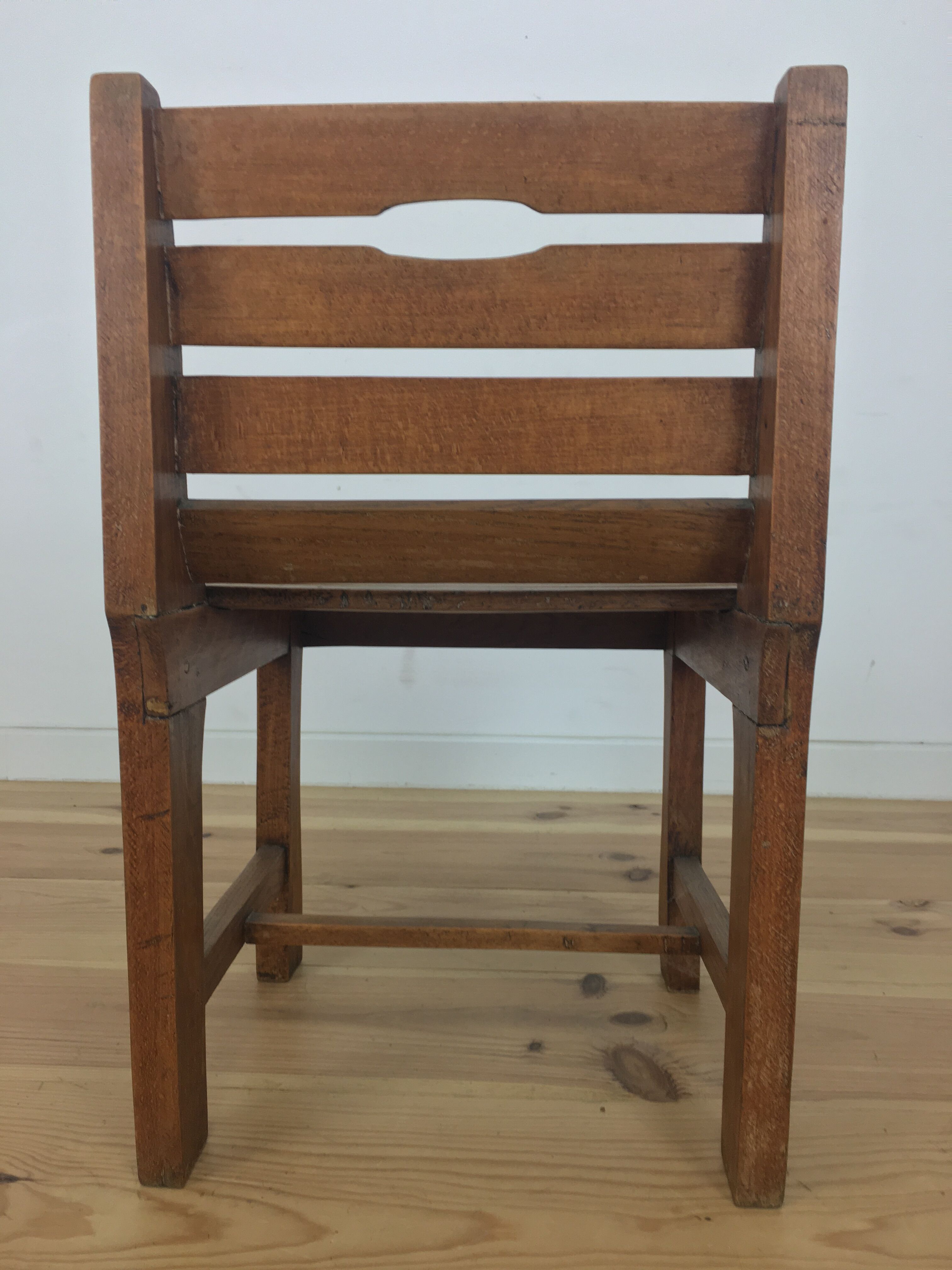 Children's wooden slatted chair