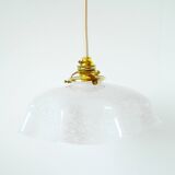 Clichy glass scalloped pendant, White, 1930
