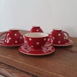 Red pea faience cups