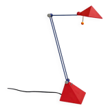 Red desk lamp by lungean & pellmann for brilliant leuchten germany, 1980