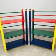 Pair of pencil-style shelves by Pierre Sala for children.