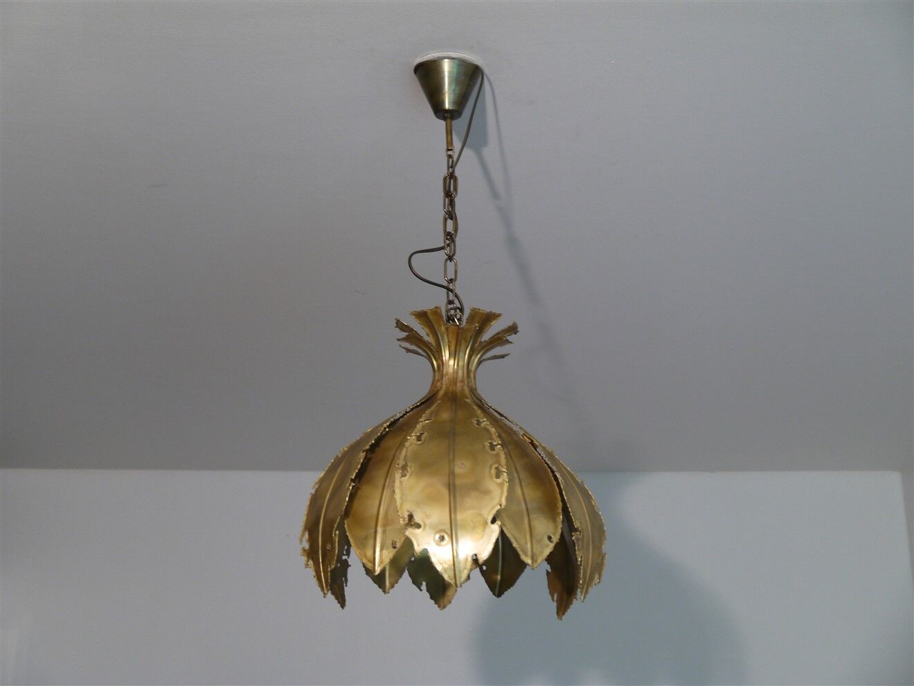 Danish brutalist brass suspension of Sven Holm Sorensen 1960