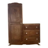 Armoire asymétrique en chêne epoque art deco