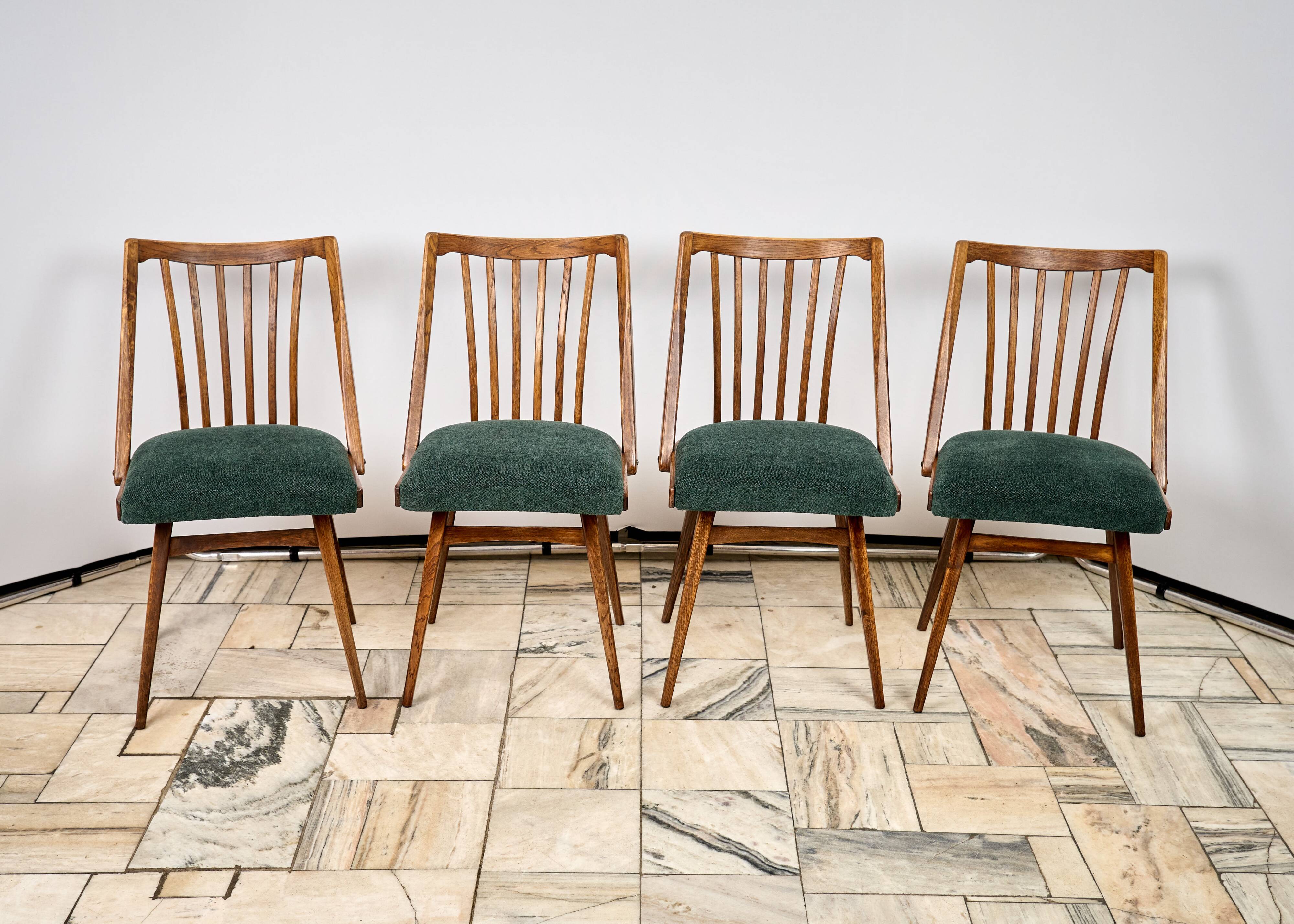 Set of Four Oak Chairs by Antonín Šuman, 1960s, Czechoslovakia