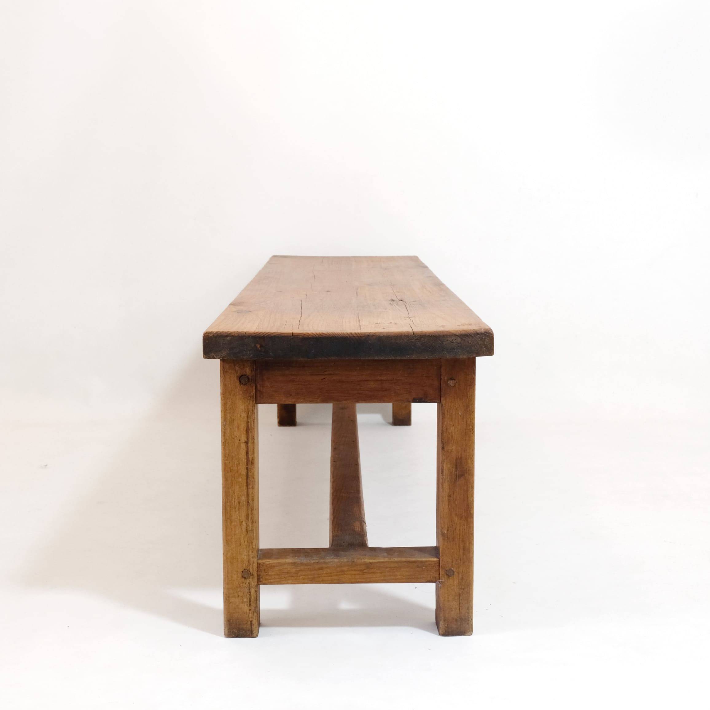 4-seater solid wood bench from the 70s-80s.