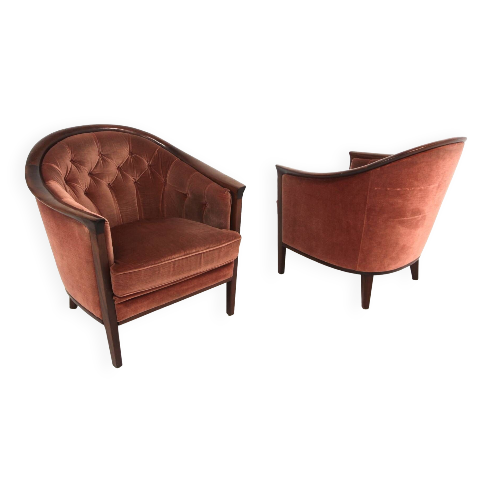 Set of 2 "Fabiola" velvet armchairs, Bröderna Andersson, Sweden, 1960