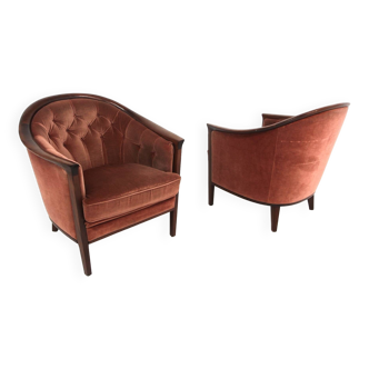 Set of 2 "Fabiola" velvet armchairs, Bröderna Andersson, Sweden, 1960