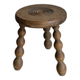 Antique wooden tripod stool