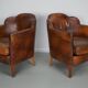 Vintage Dutch Cognac-Coloured Leather Club Chair, Lot of 2