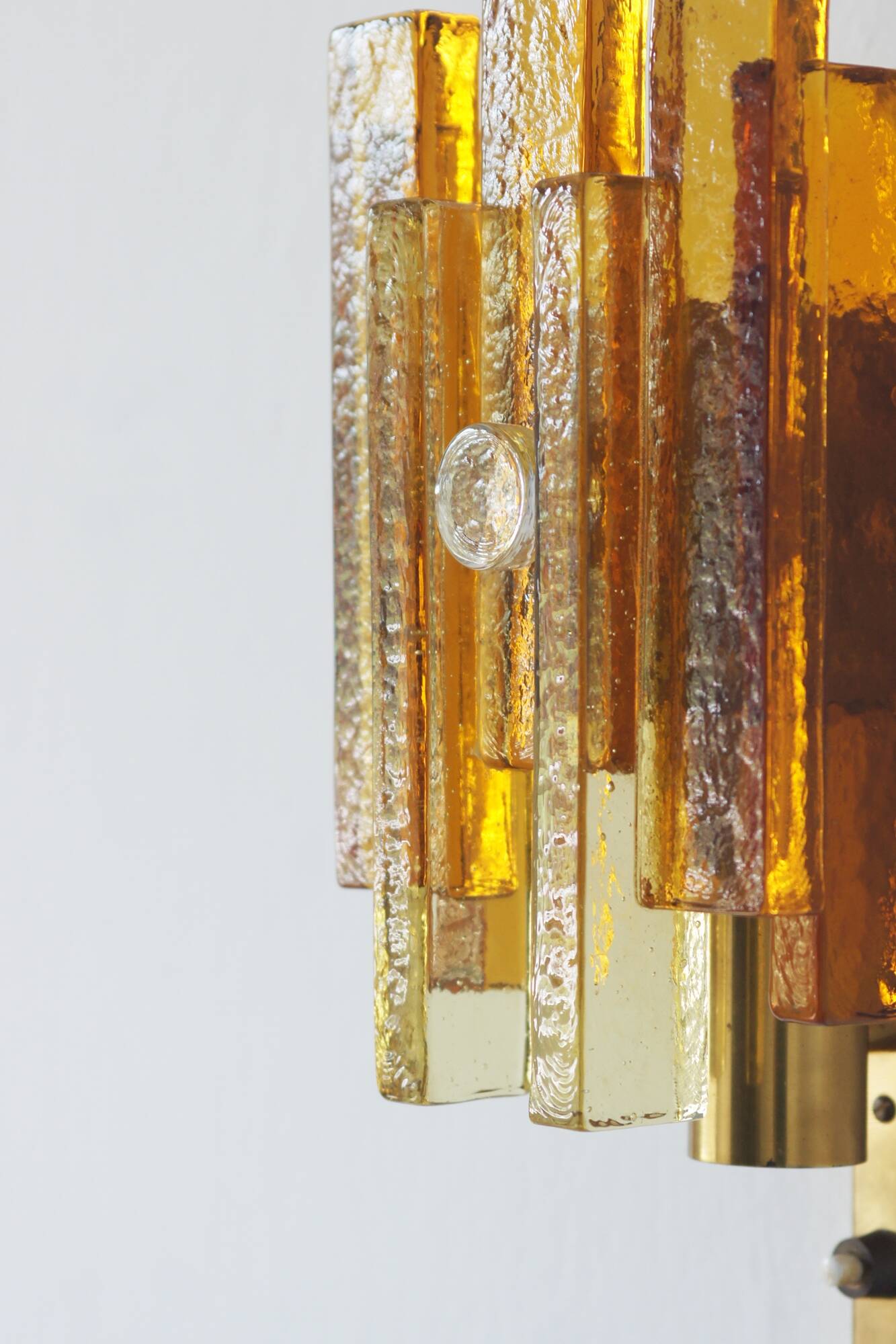 Stacked Glass and Brass Wall Sconce by Svend Aage Holm Sørensen for Hassel