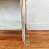 Patinated sofa end bedside