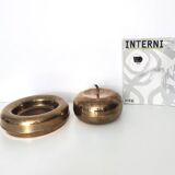 Paire de Cendriers / Vide-Poche et Boîte de Rangement en Laiton Plaqué Argent par Casa Padrino