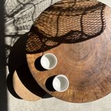 Quadripod coffee table in solid wood monoxyl natural color (dark)