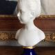 Bust with blue enamelled base