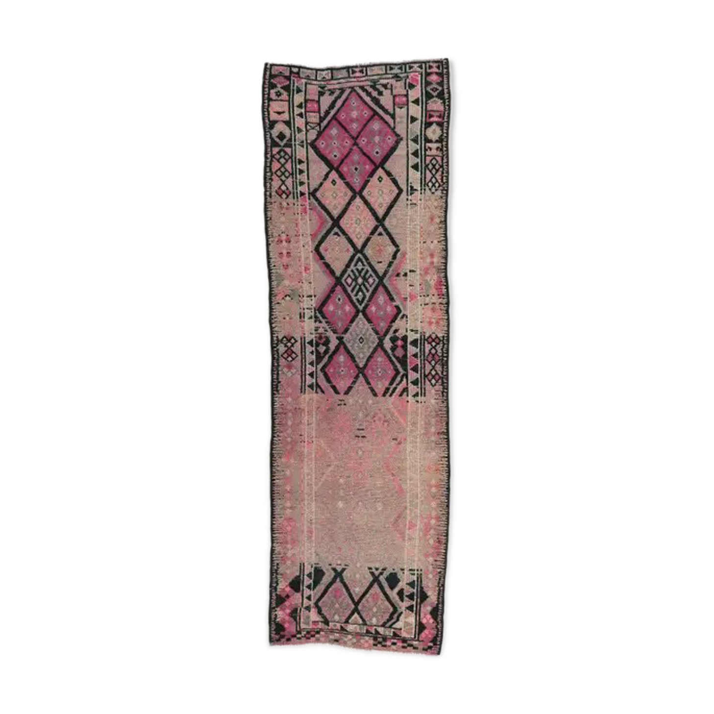 1960s Vintage Turkish Hand-Knotted Herki Runner