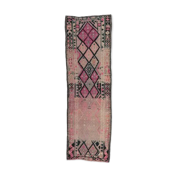 Tapis de couloir Herki turque vintage nouée à la main des années 1960