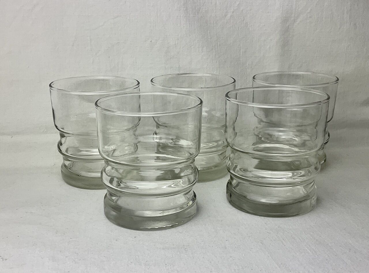 Set of 5 glasses with vintage aperitif 70'