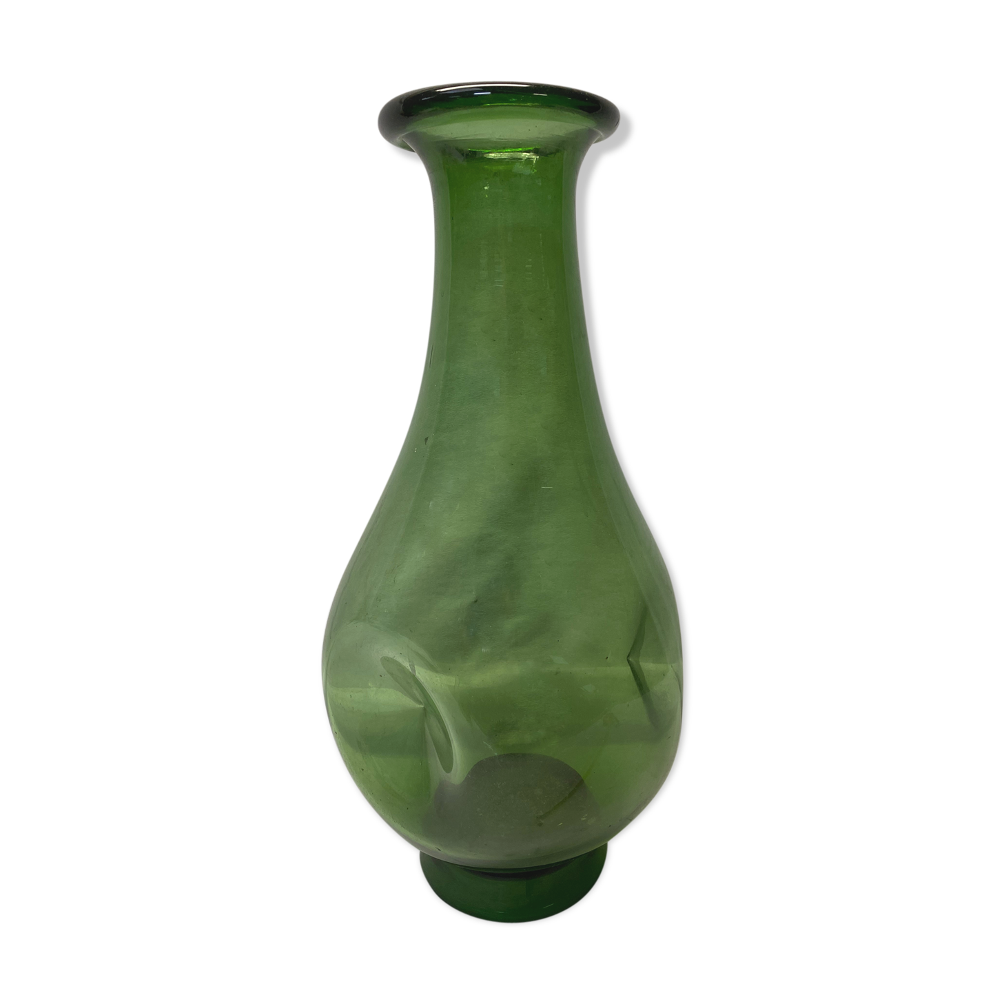 Green glass vase