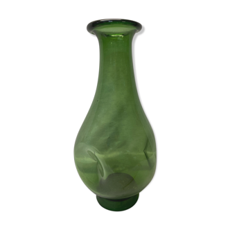 Green glass vase