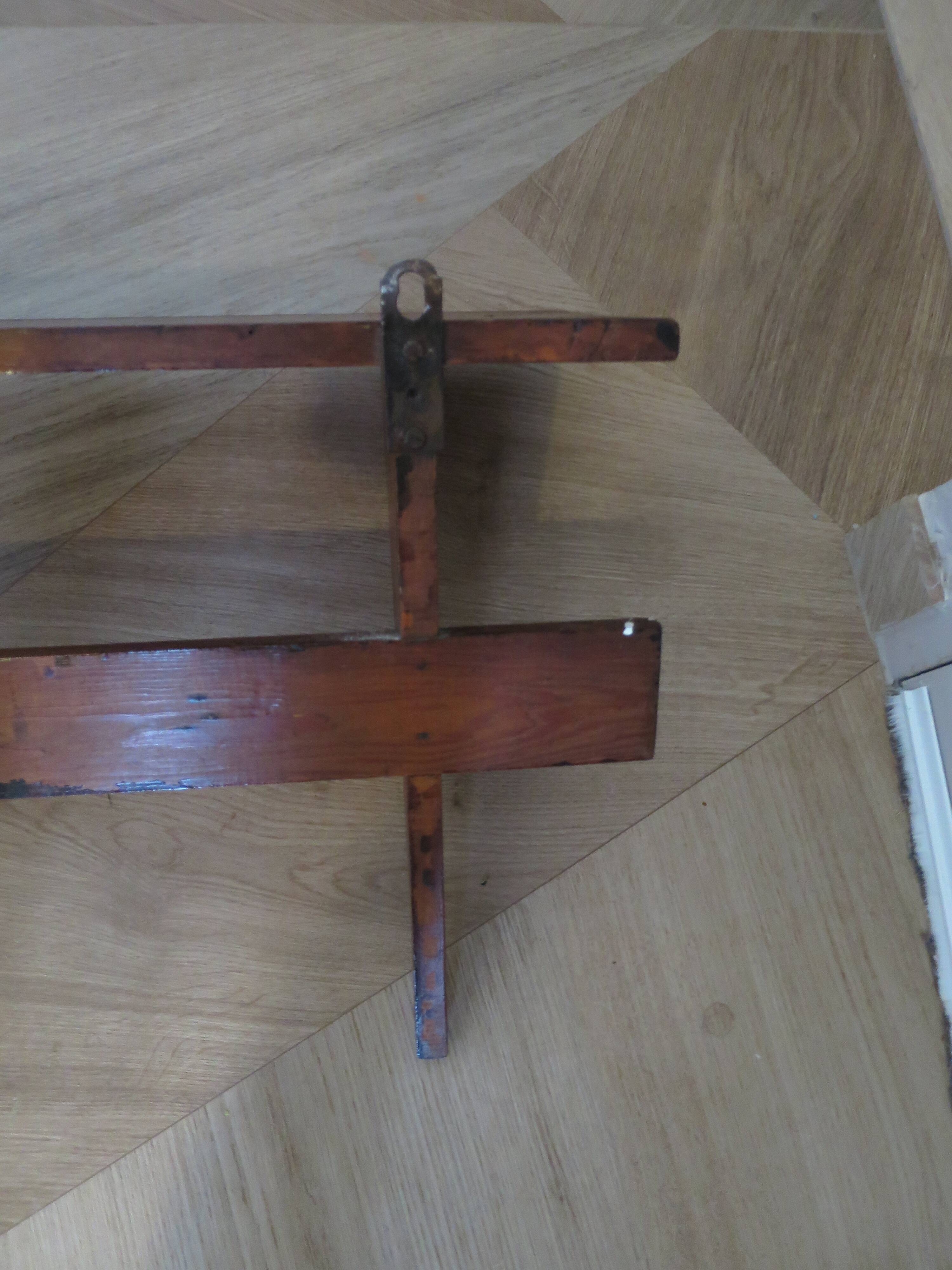 Wall shelf - coat rack - 7 hooks - oak stain - country style - cloakroom