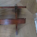 Wall shelf - coat rack - 7 hooks - oak stain - country style - cloakroom