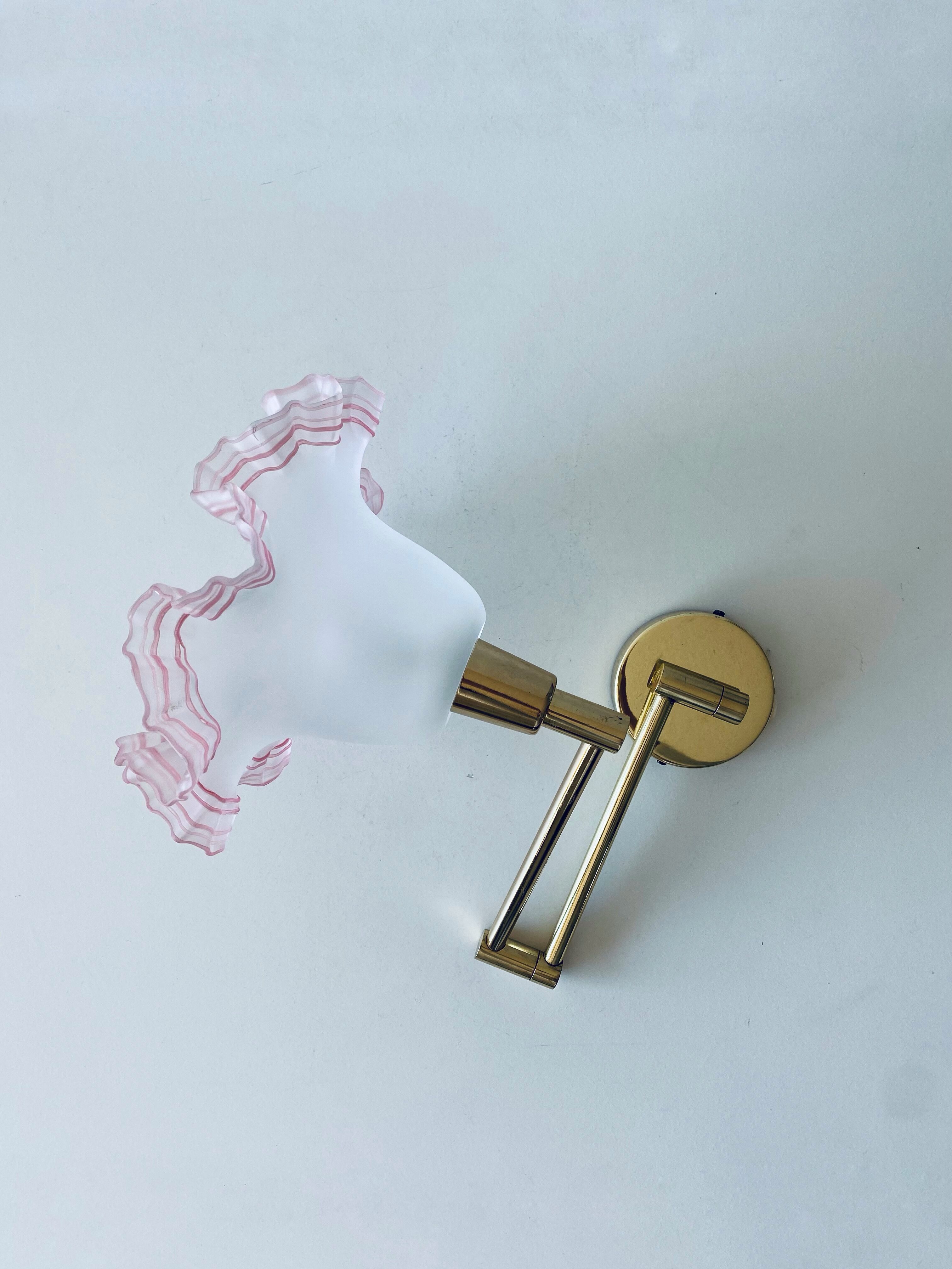 Telescopic wall light, brass and glass