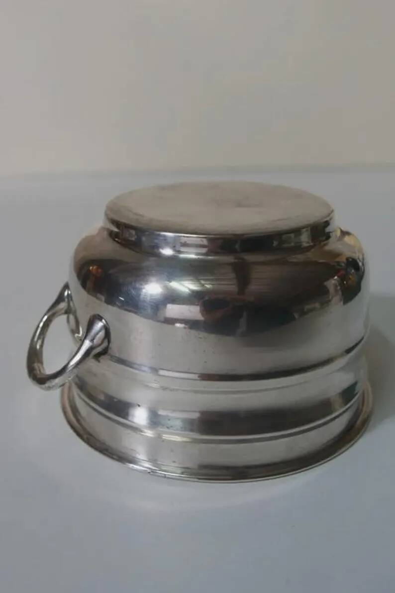 Silver-plated metal cup with diamond stamp "SIS" - 20th century