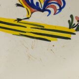 Pair of plates with rooster decor, Cocorico, in ceramic by Saint Clément