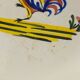 Pair of plates with rooster decor, Cocorico, in ceramic by Saint Clément