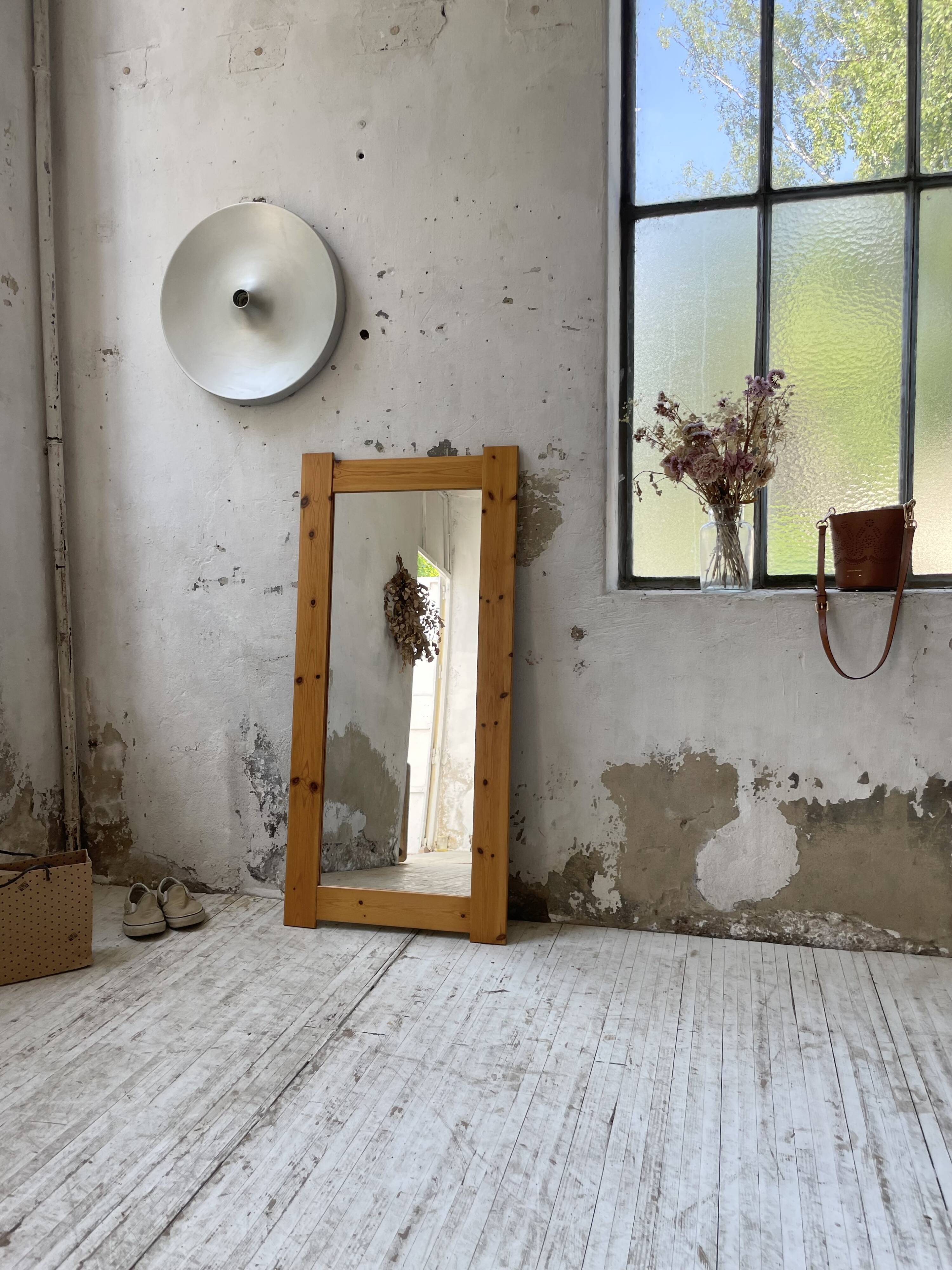 80s pine mirror