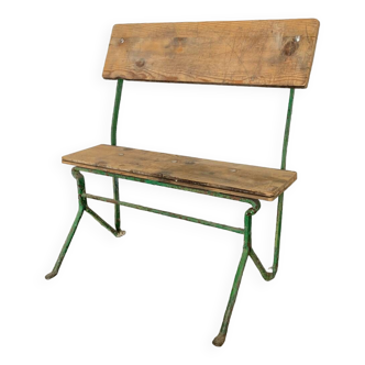 Old iron and wood garden bench