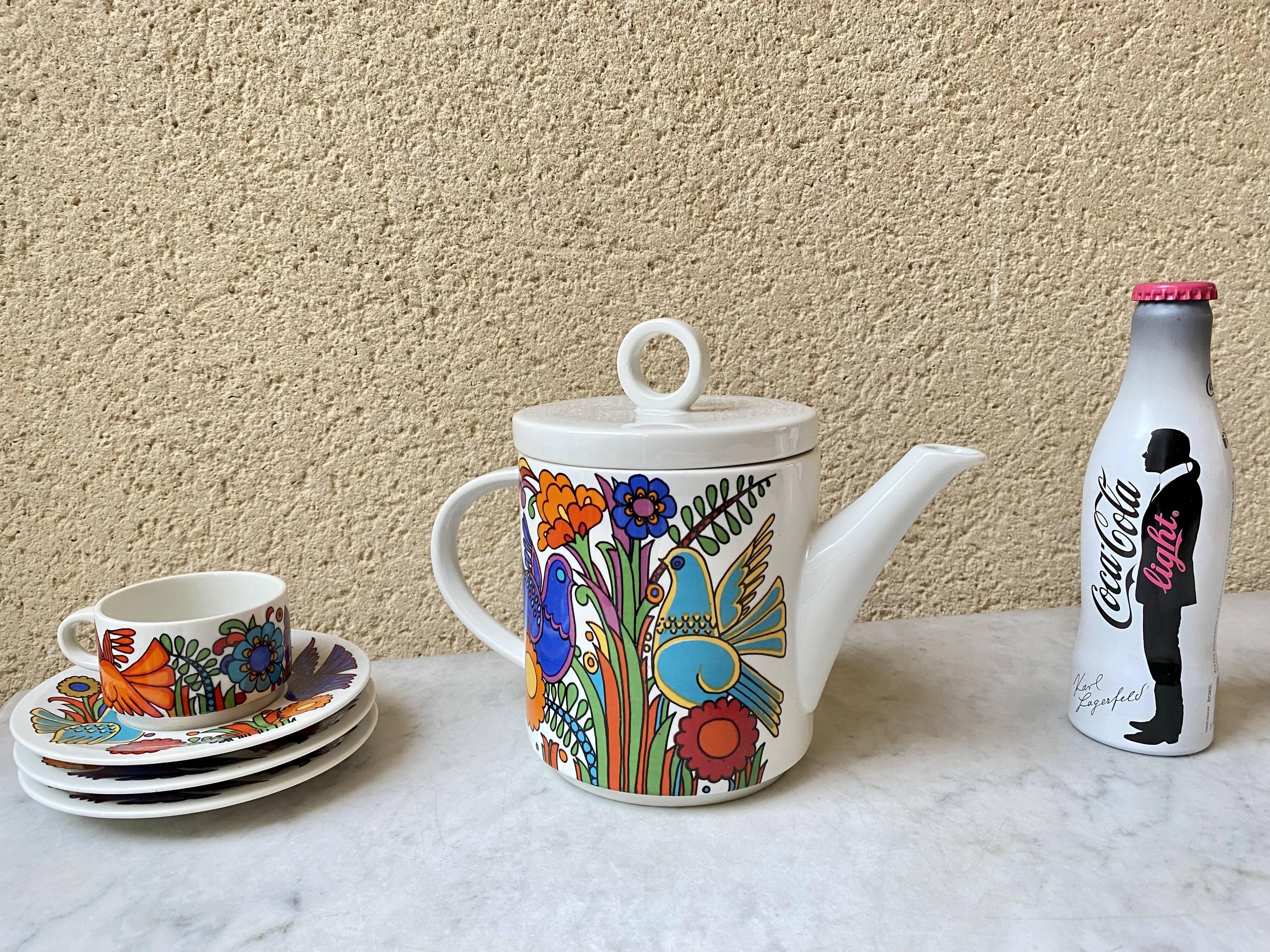 Coffee maker and ceramic coffee cup Villeroy and Boch Acapulco vintage 70s