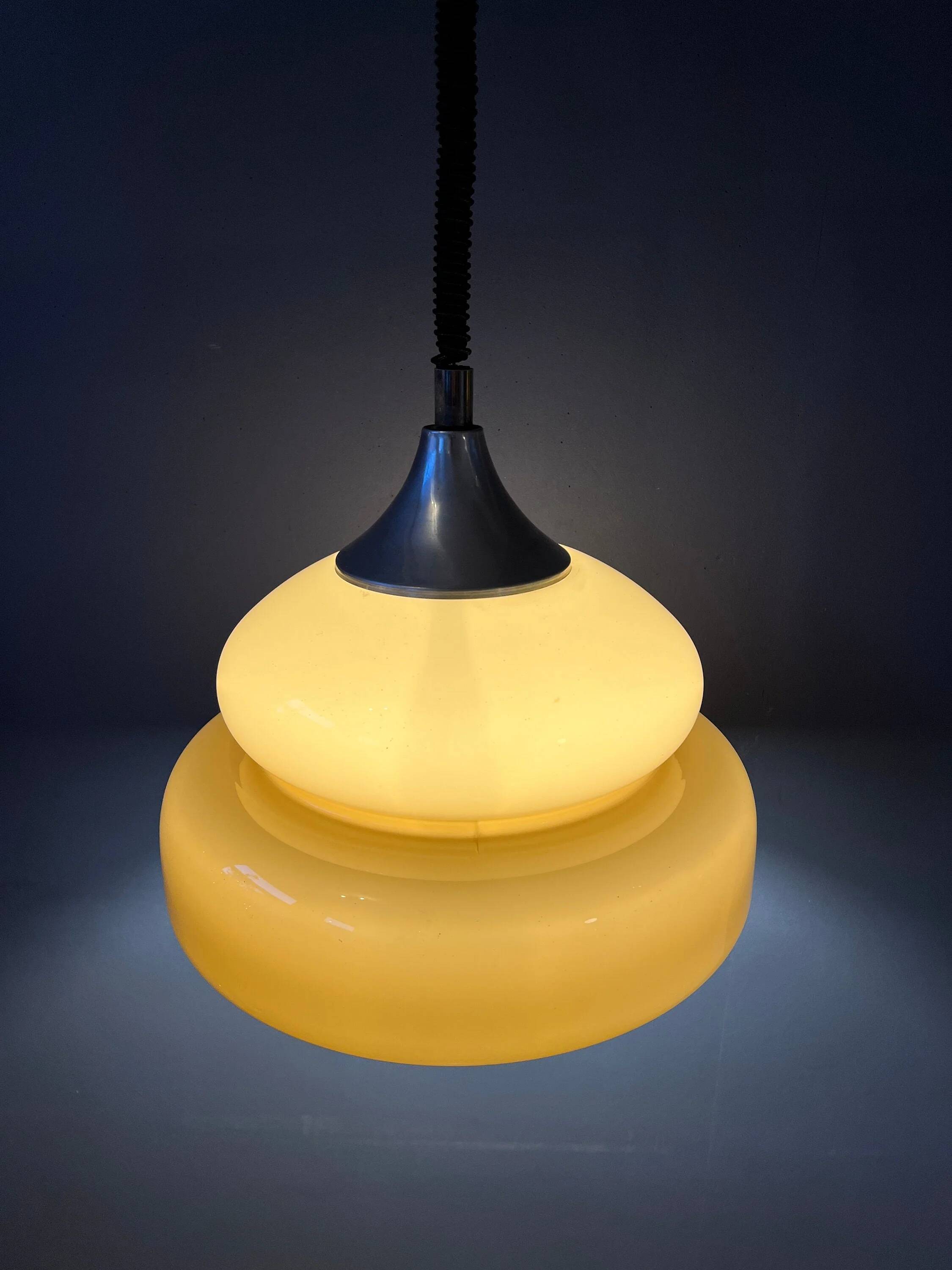 Suspension Mid-Century Space Age - vintage beige luminaire