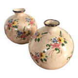 Set of 2 Jérôme Massier Vallauris ball vases / Handwritten signature
