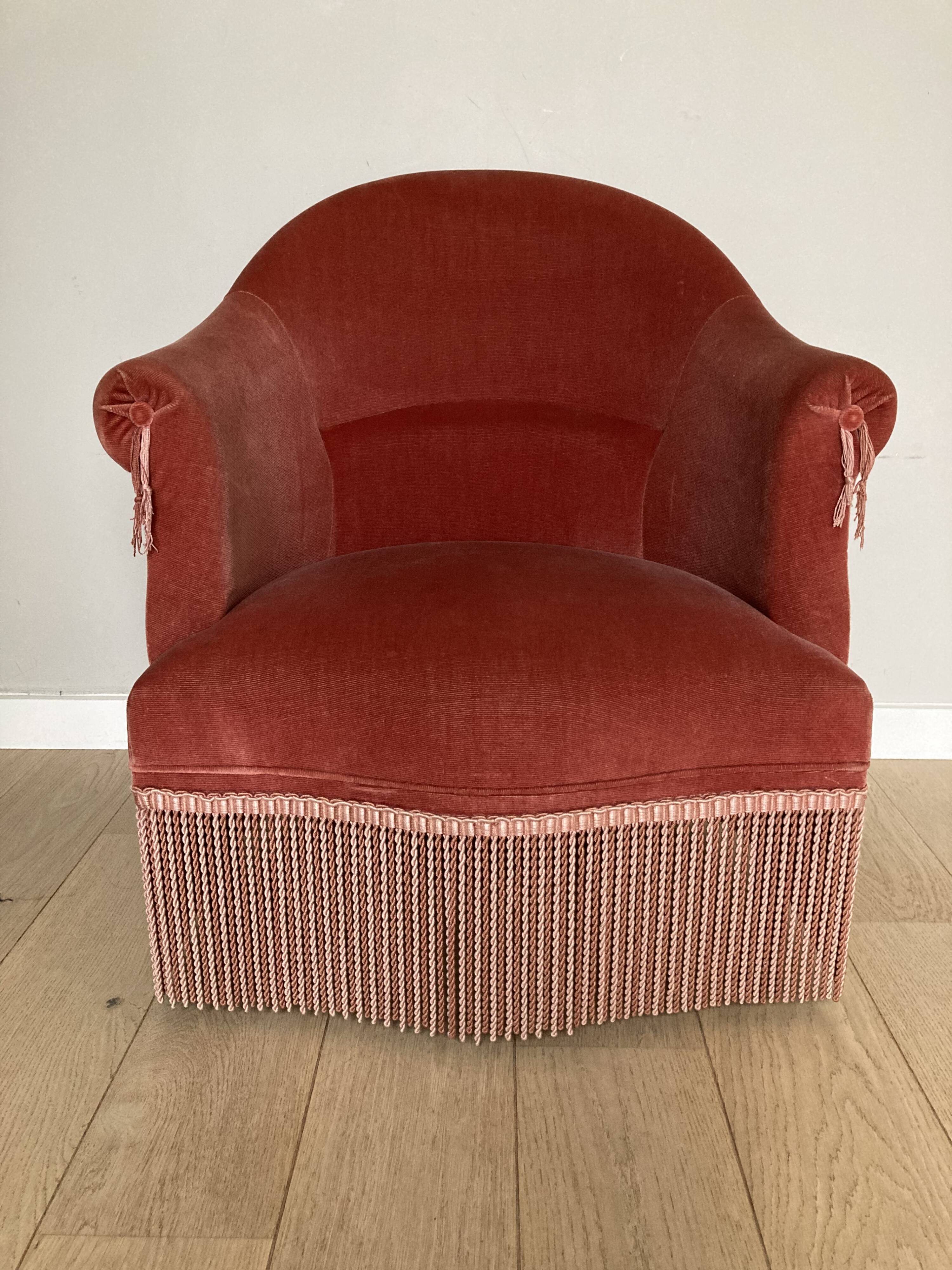 Fauteuil crapaud velours