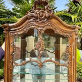 Louis XV Style Walnut Display Cabinet