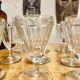 Set of 10 vintage glass crystal glasses