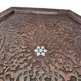 Antique Syrian Side Table With Mother Of Pearl, early 1900s