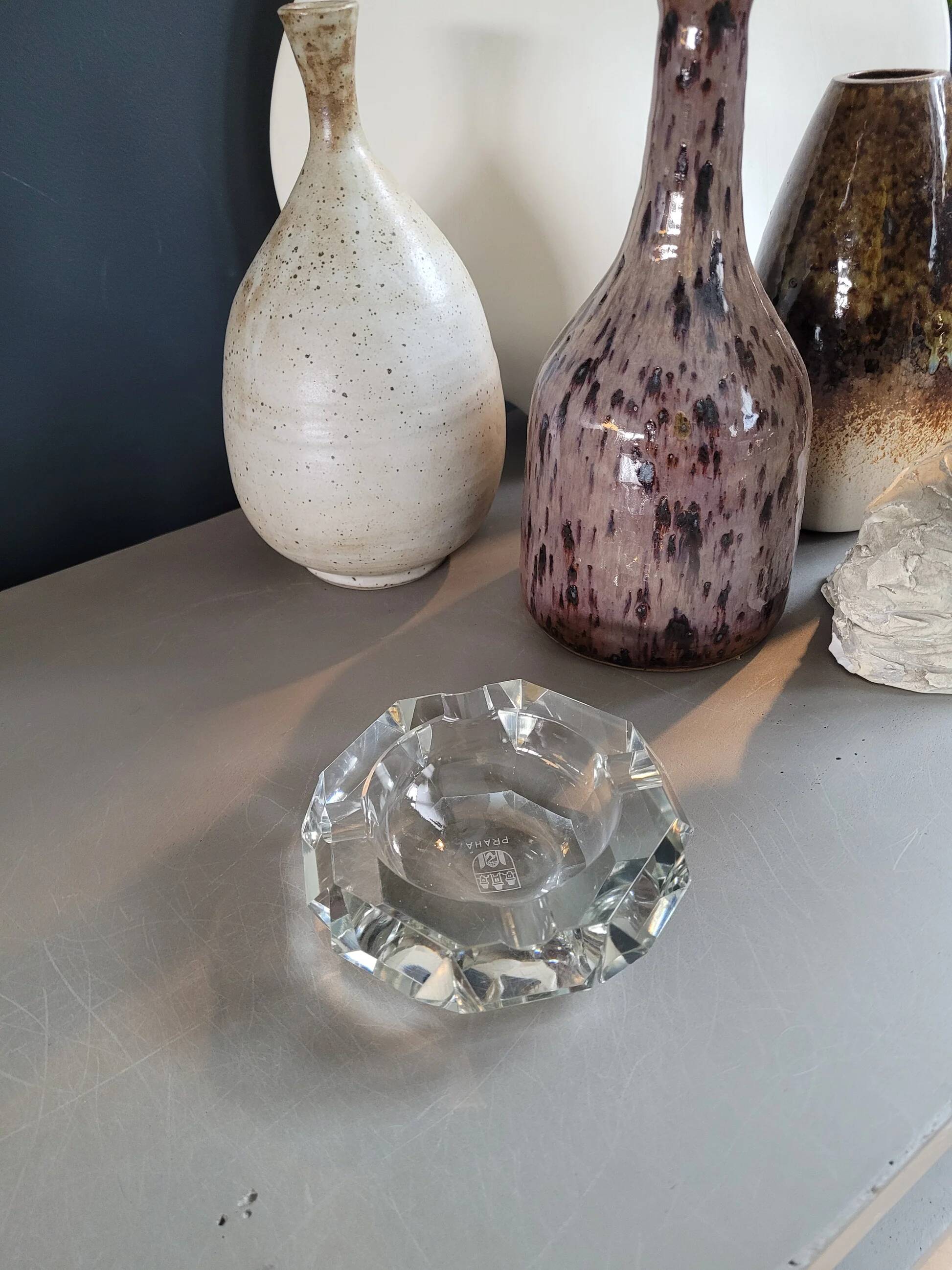 Bohemian crystal ashtray