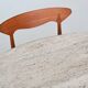 Large sculptural round dining table in cream white travertine, Italy, 1970.