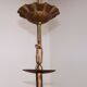 Hollywood regency style bull rush gilt metal toleware 6 light chandelier 4369