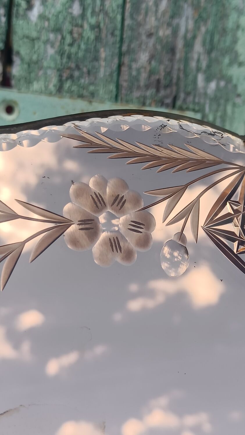 Pink art deco table mirror