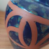 Hand-turned stoneware vase – Iridescent glaze