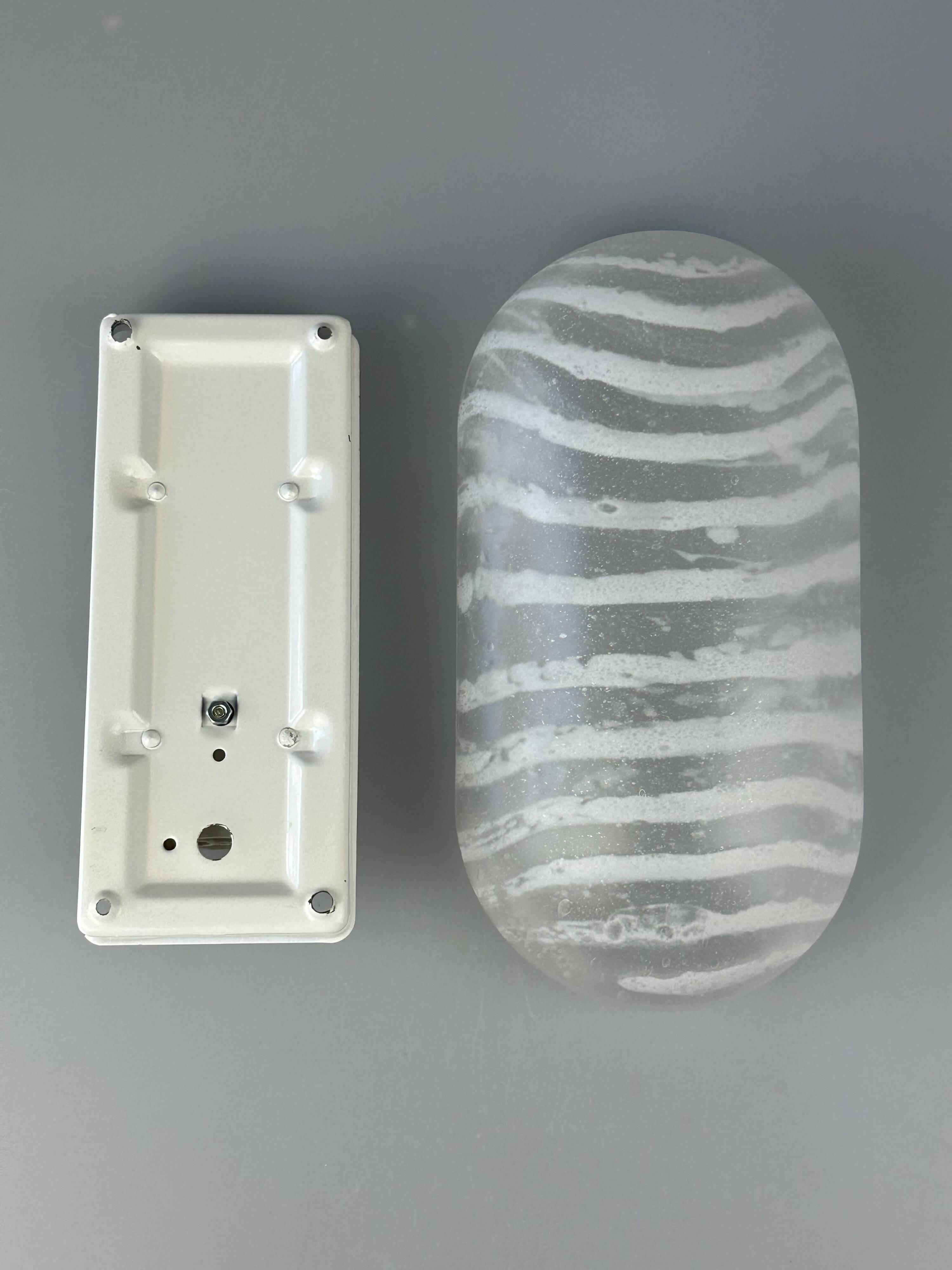 1960s/70s Wall Lamp Peill & Putzler Germany Glass & Metal Space Age Design