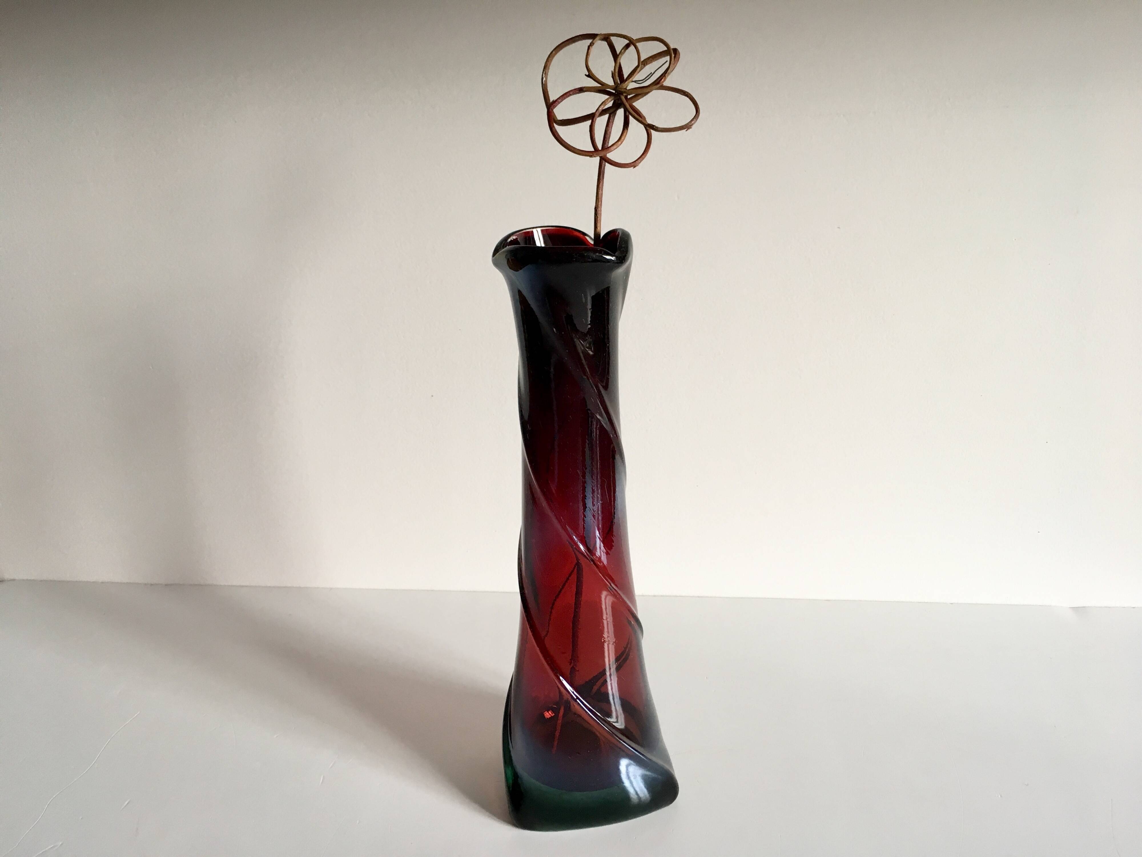 Modernist art deco crystal vase