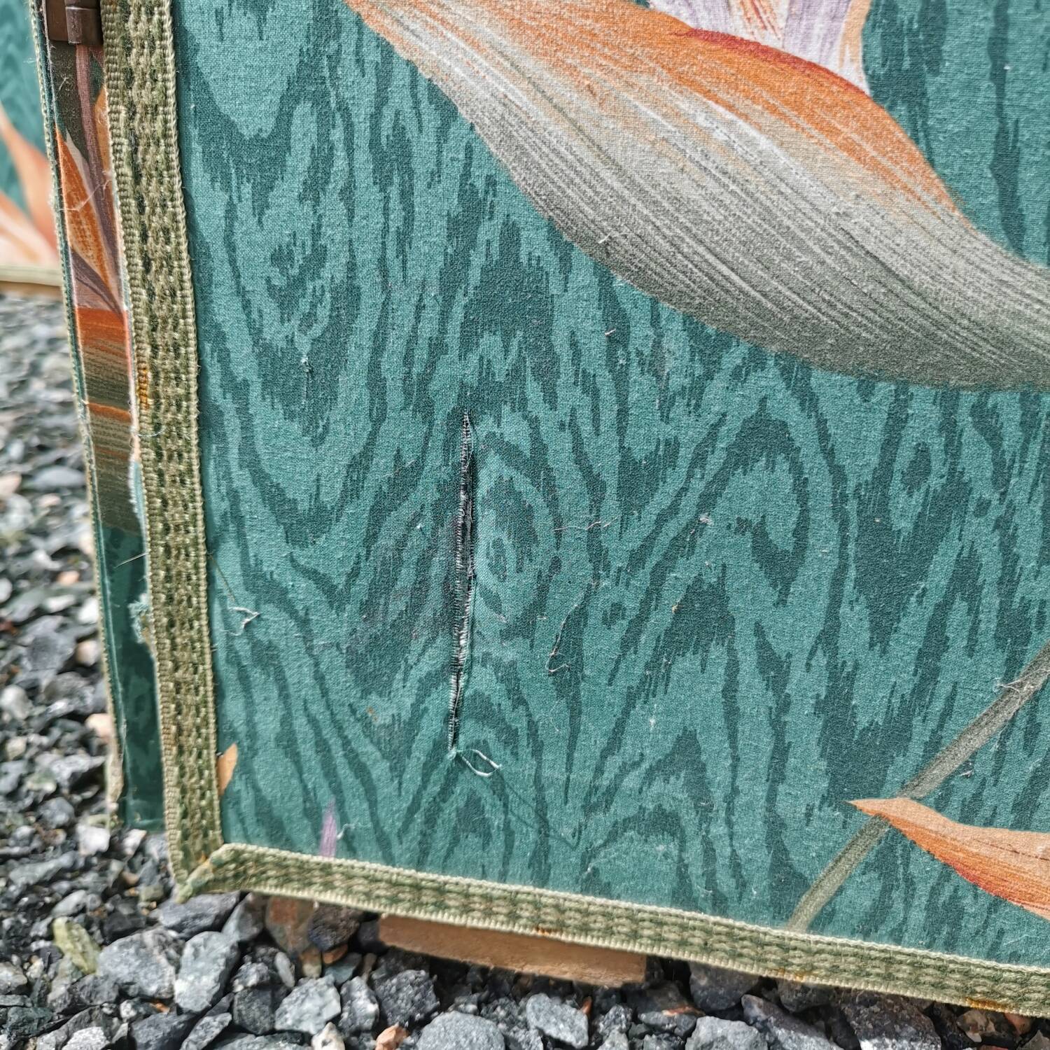 Large vintage fabric screen